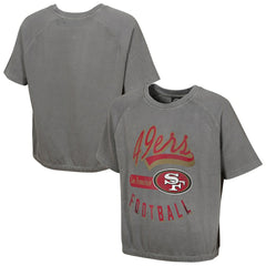 San Francisco 49ers Women's Mineral Wash Short Sleeve Top Gray