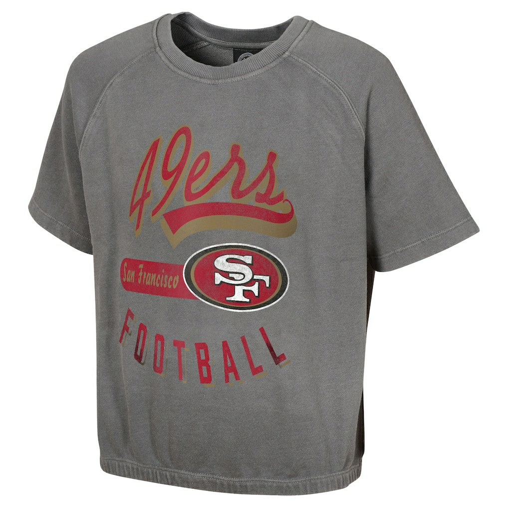 San Francisco 49ers Women's Mineral Wash Short Sleeve Top Gray