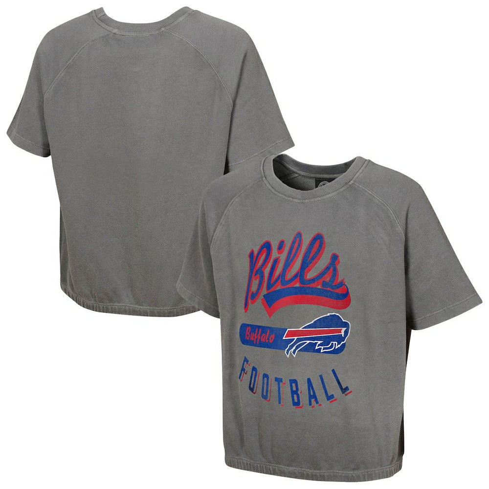 Buffalo Bills Women's Mineral Wash Short Sleeve Top Gray