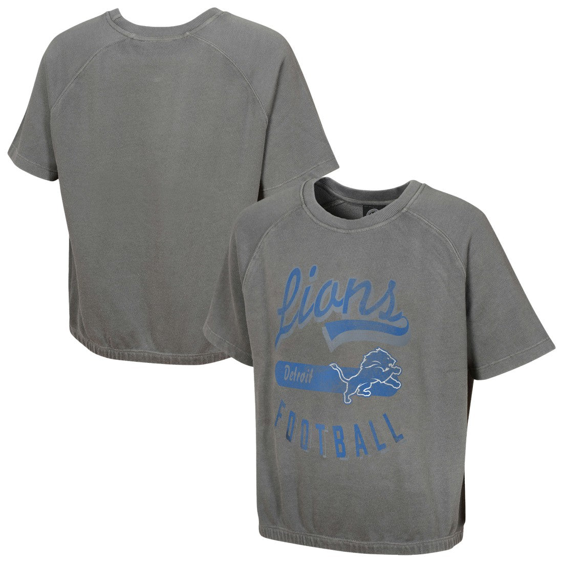 Detroit Lions Women's Mineral Wash Short Sleeve Top Gray