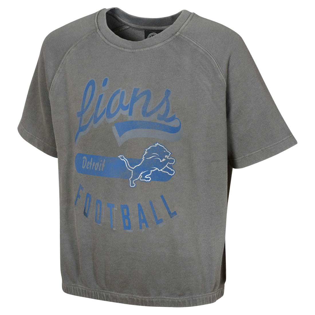 Detroit Lions Women's Mineral Wash Short Sleeve Top Gray