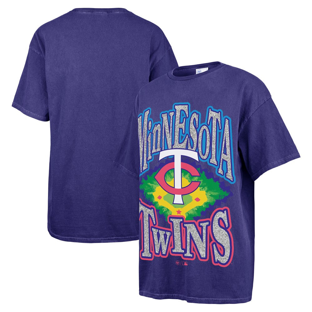 Minnesota Twins '47 Women's Flashing Lights Boyfriend T-Shirt - Navy T-shirts