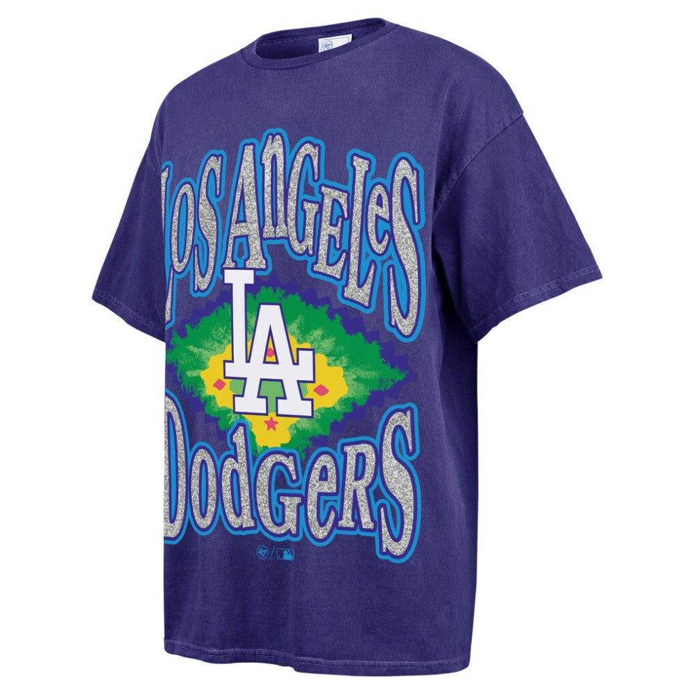 Los Angeles Dodgers '47 Women's Flashing Lights Boyfriend T-Shirt - Navy T-shirts