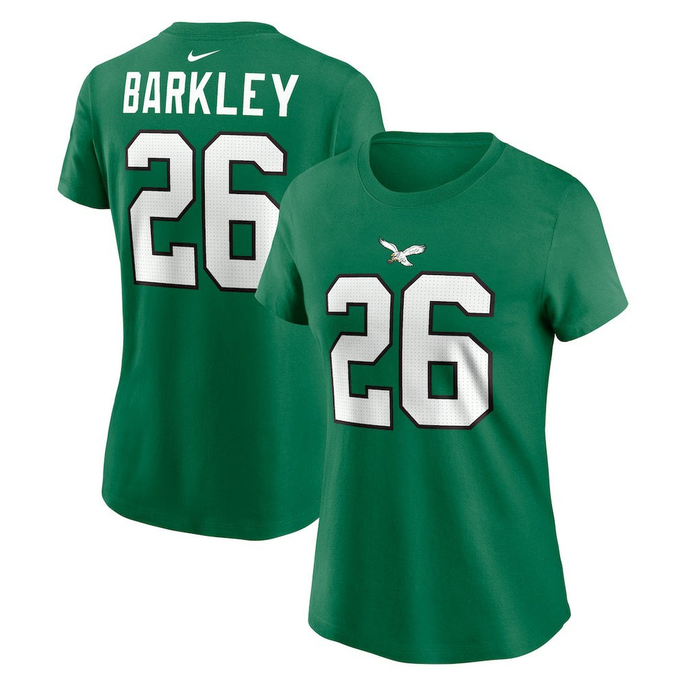 Saquon Barkley Philadelphia Eagles Women's Player Name & Number T-Shirt Kelly Green