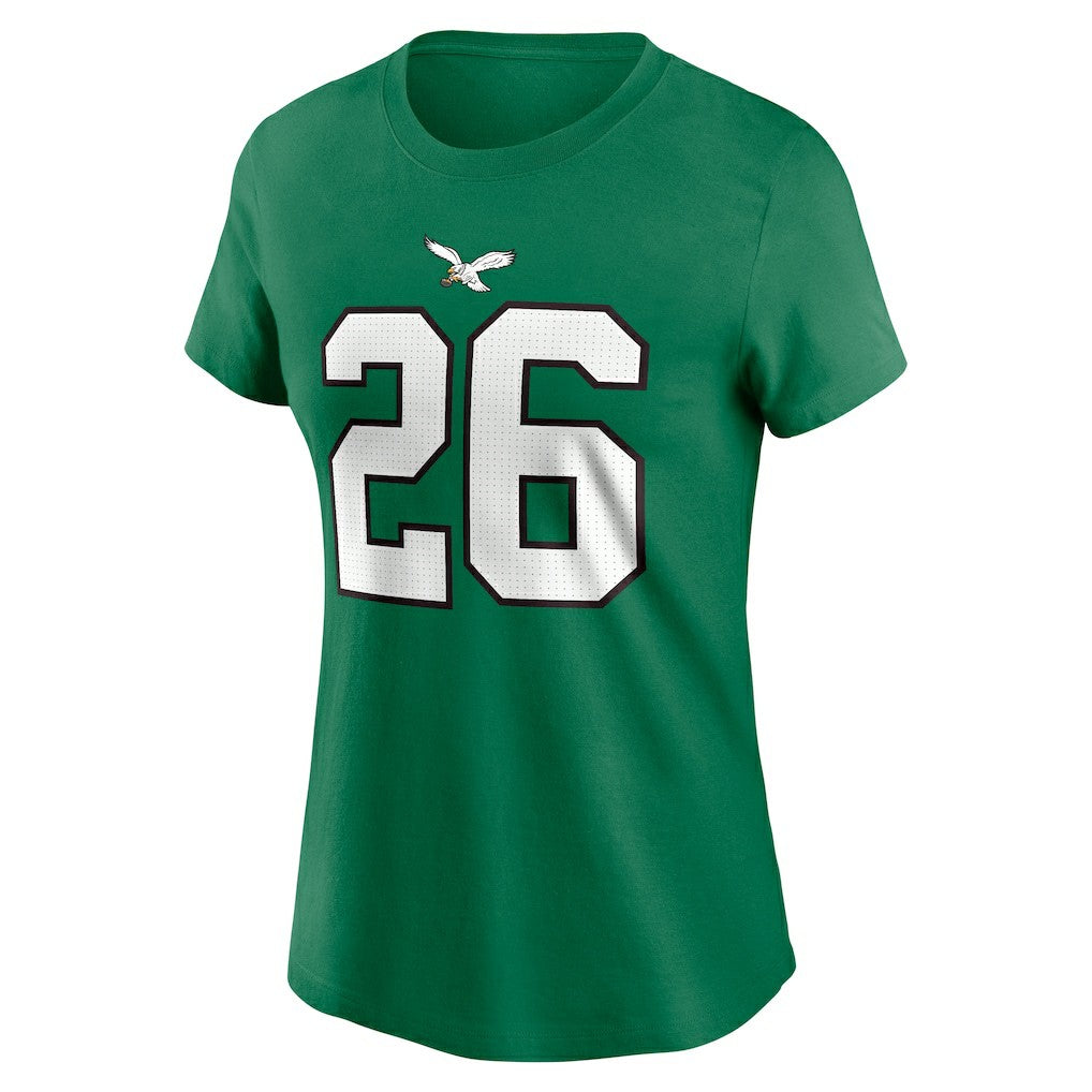 Saquon Barkley Philadelphia Eagles Women's Player Name & Number T-Shirt Kelly Green