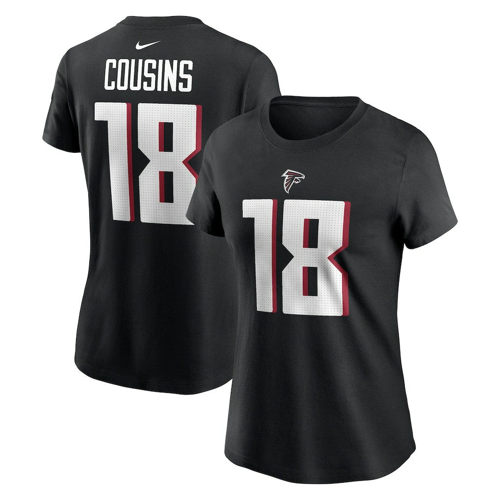 Kirk Cousins Atlanta Falcons Women's Player Name & Number T-Shirt Black