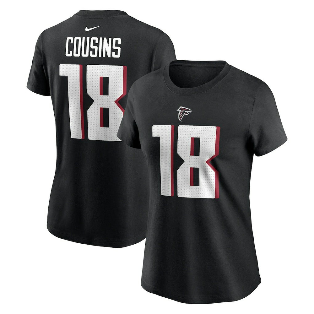Kirk Cousins Atlanta Falcons Women's Player Name & Number T-Shirt Black