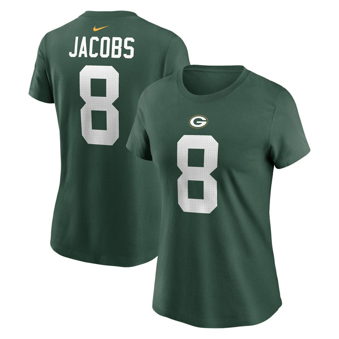 Josh Jacobs Green Bay Packers Women's Player Name & Number T-Shirt Green
