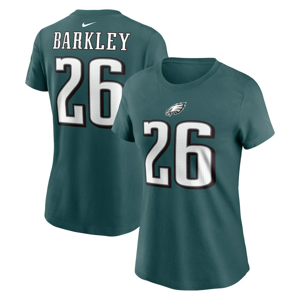 Saquon Barkley Philadelphia Eagles Women's Player Name & Number T-Shirt Midnight Green