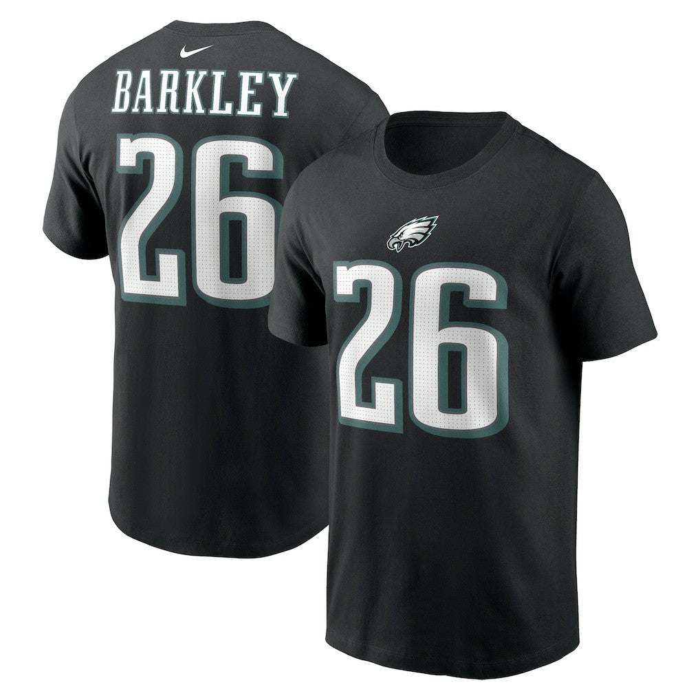 Saquon Barkley Philadelphia Eagles Player Name & Number T-Shirt Black