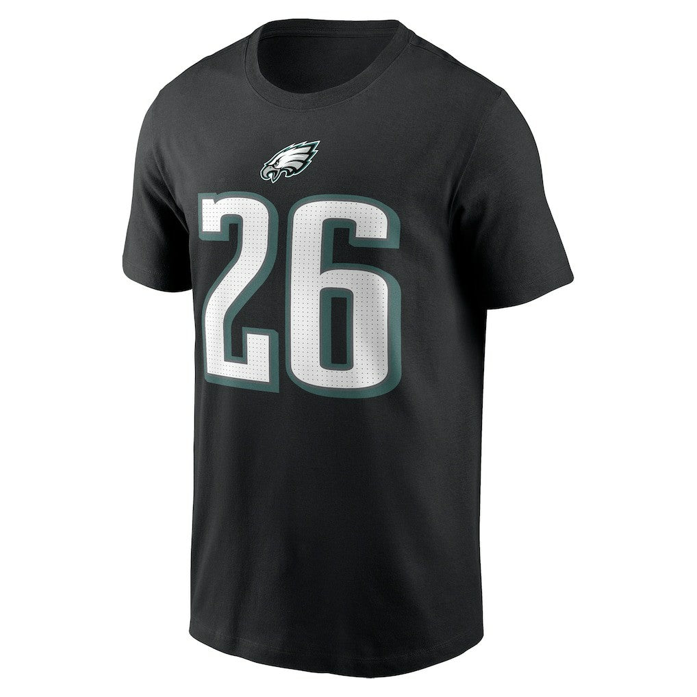 Saquon Barkley Philadelphia Eagles Player Name & Number T-Shirt Black