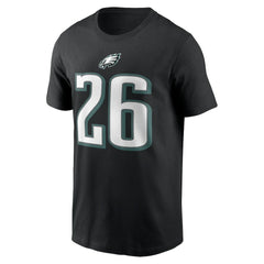 Saquon Barkley Philadelphia Eagles Player Name & Number T-Shirt Black