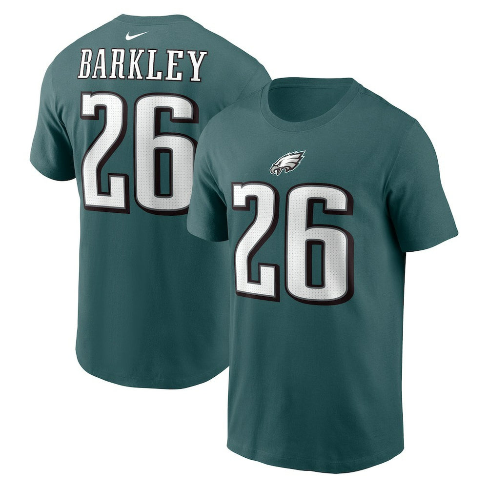 Saquon Barkley Philadelphia Eagles Player Name & Number T-Shirt Midnight Green
