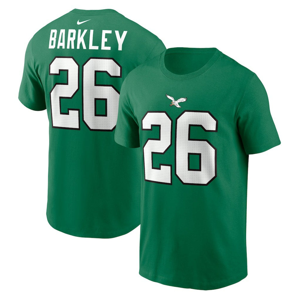 Saquon Barkley Philadelphia Eagles Player Name & Number T-Shirt Kelly Green