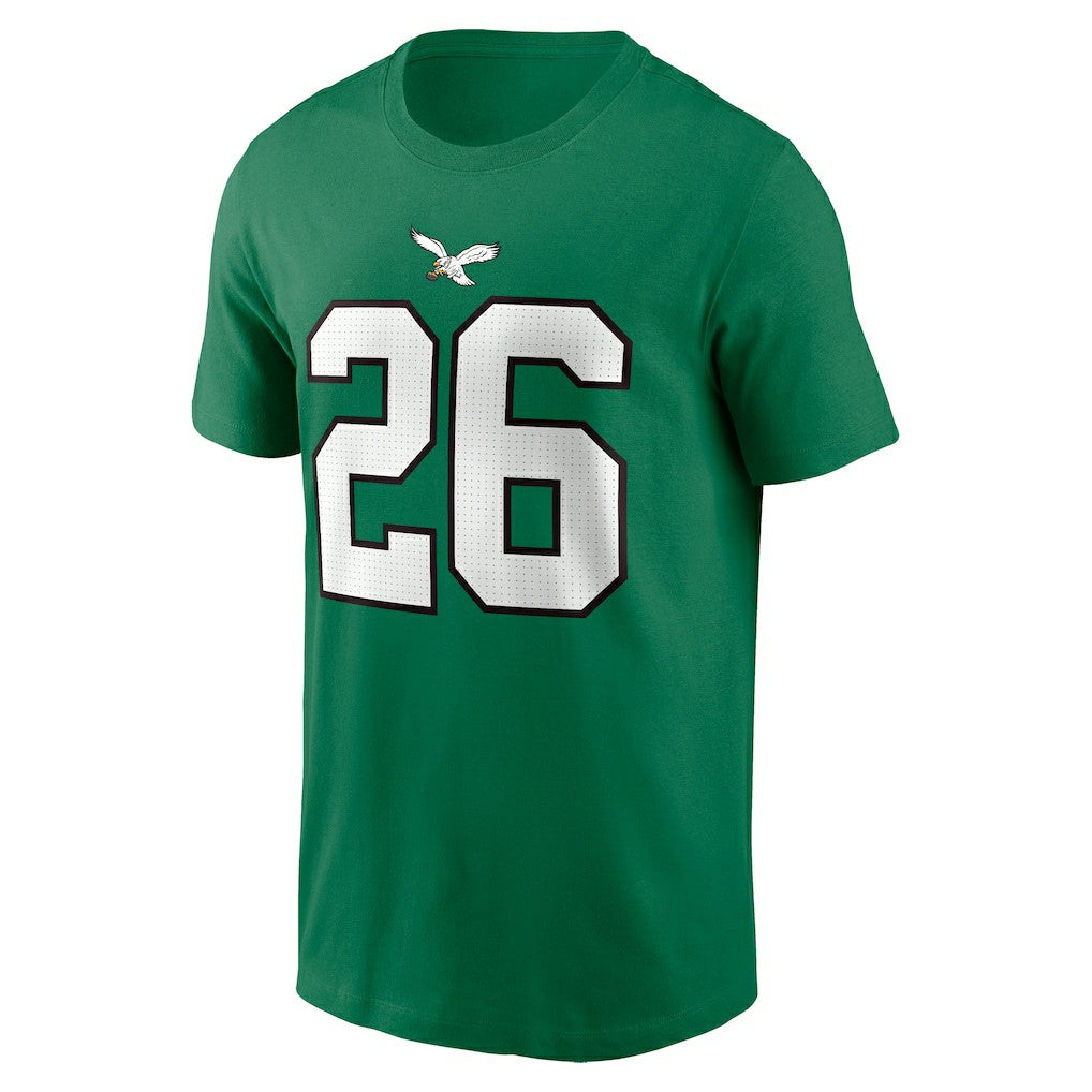 Saquon Barkley Philadelphia Eagles Player Name & Number T-Shirt Kelly Green