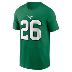 Saquon Barkley Philadelphia Eagles Player Name & Number T-Shirt Kelly Green