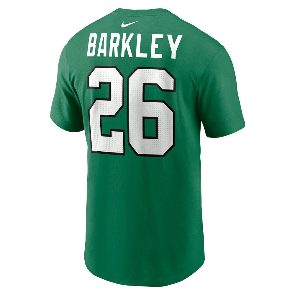 Saquon Barkley Philadelphia Eagles Player Name & Number T-Shirt Kelly Green