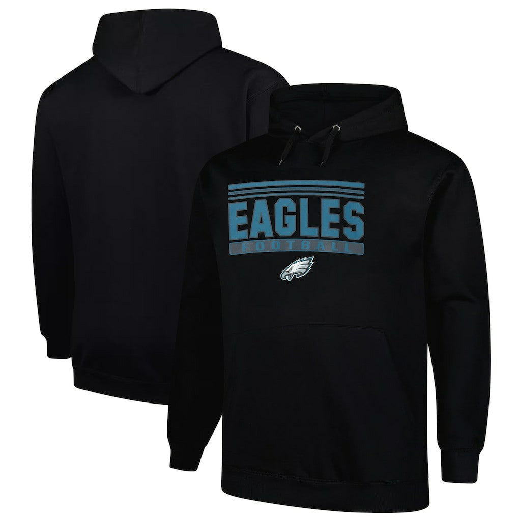 Philadelphia Eagles Big & Tall Pop Pullover Hoodie Black