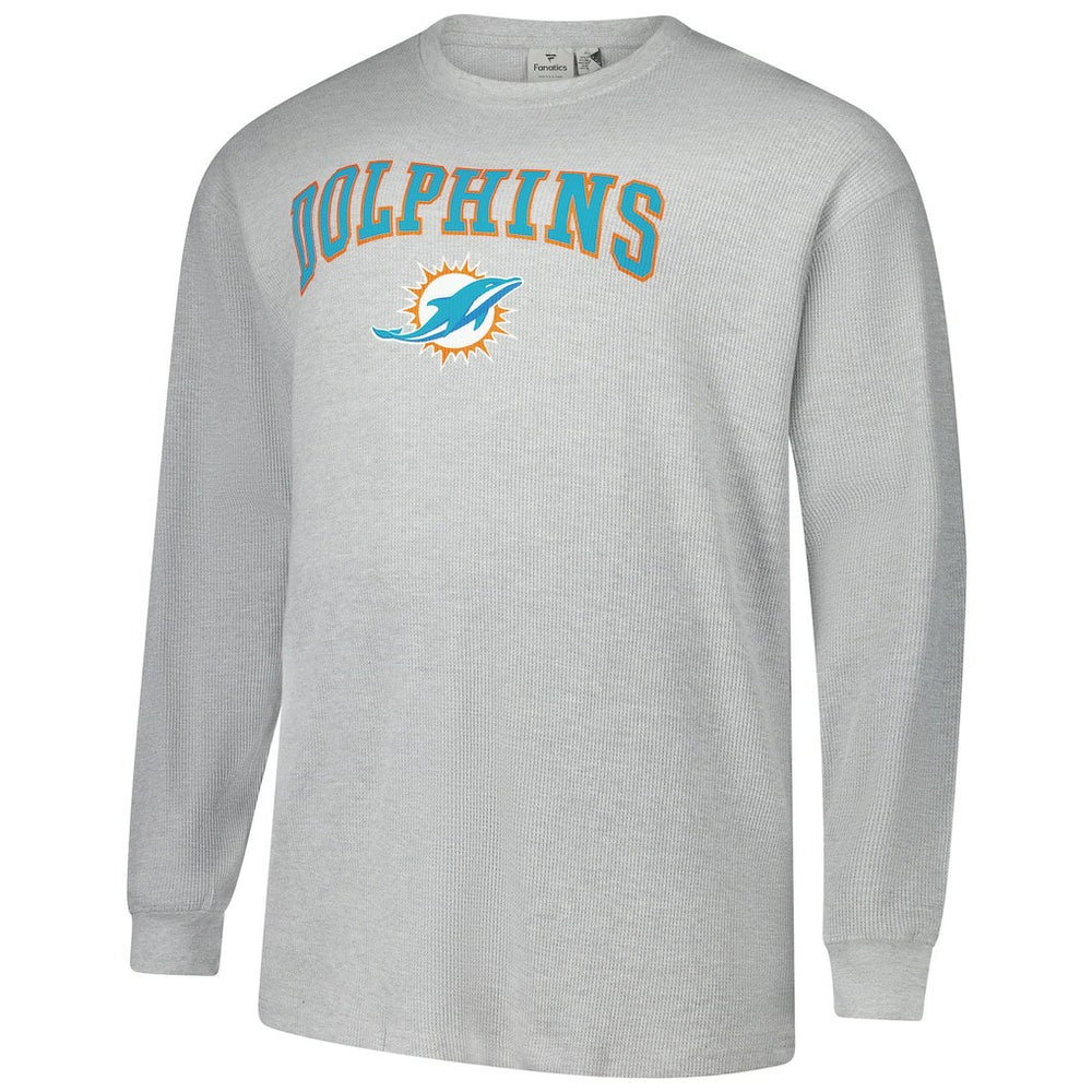 Miami Dolphins Big & Tall Thermal Long Sleeve T-Shirt Heather Gray