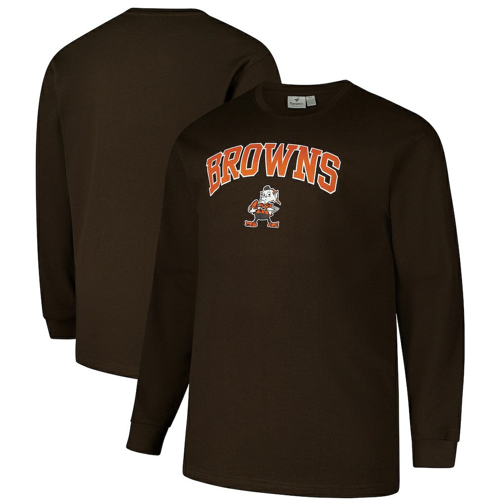 Cleveland Browns Big & Tall Throwback Thermal Long Sleeve T-Shirt Brown