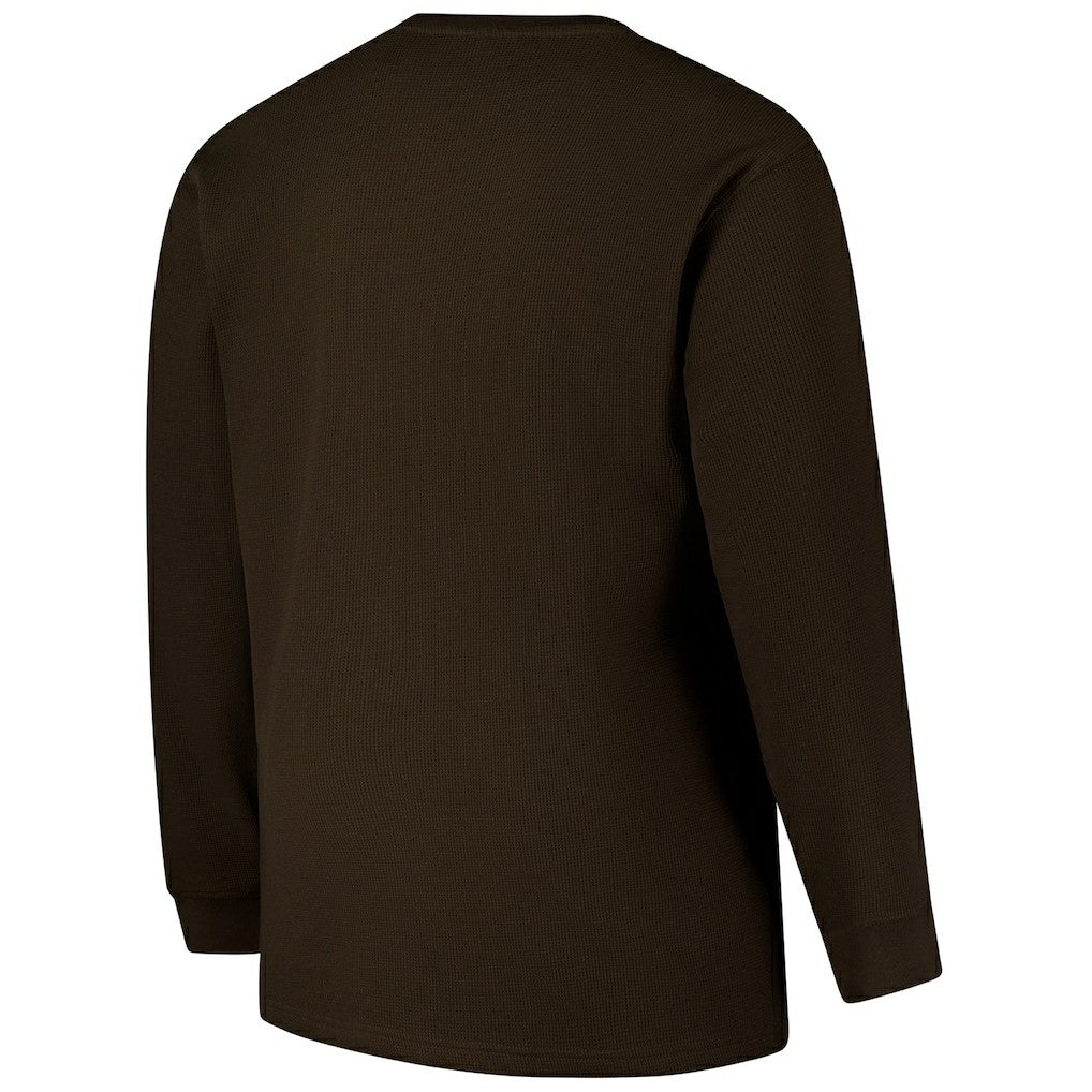 Cleveland Browns Big & Tall Throwback Thermal Long Sleeve T-Shirt Brown