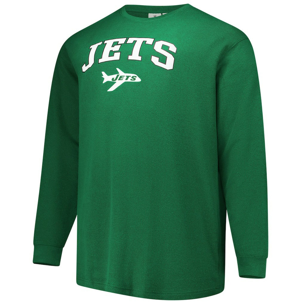 New York Jets Big & Tall Throwback Thermal Long Sleeve T-Shirt Kelly Green