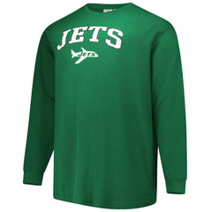 New York Jets Big & Tall Throwback Thermal Long Sleeve T-Shirt Kelly Green