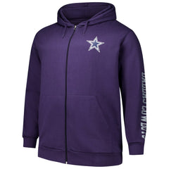 Dallas Cowboys Big & Tall Sleeve Hit Full-Zip Hoodie Purple