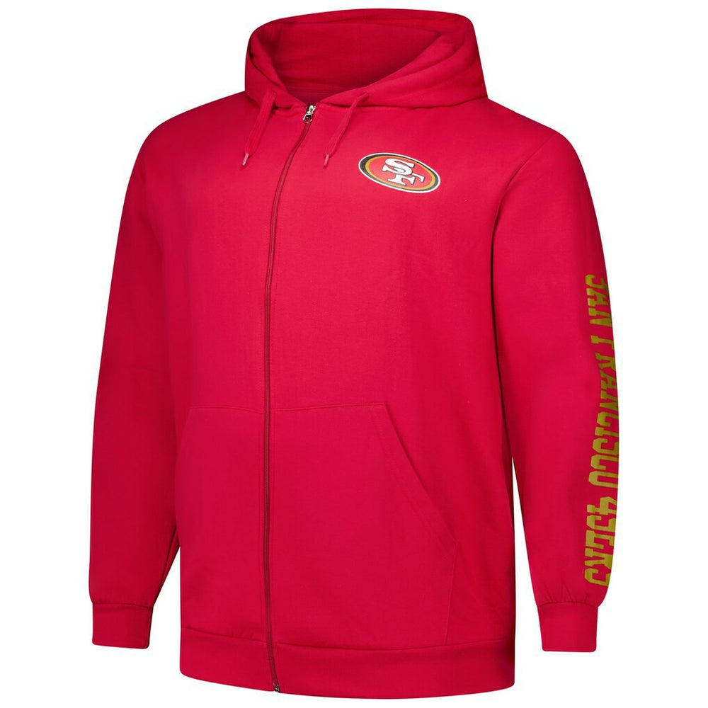 San Francisco 49ers Big & Tall Sleeve Hit Full-Zip Hoodie Scarlet