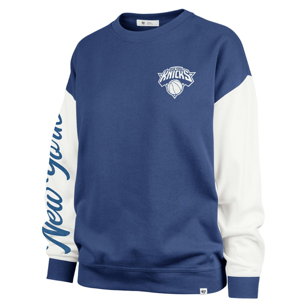 New York Knicks '47 Women's Plus Size Oversized Rise Andie Pullover Sweatshirt Blue