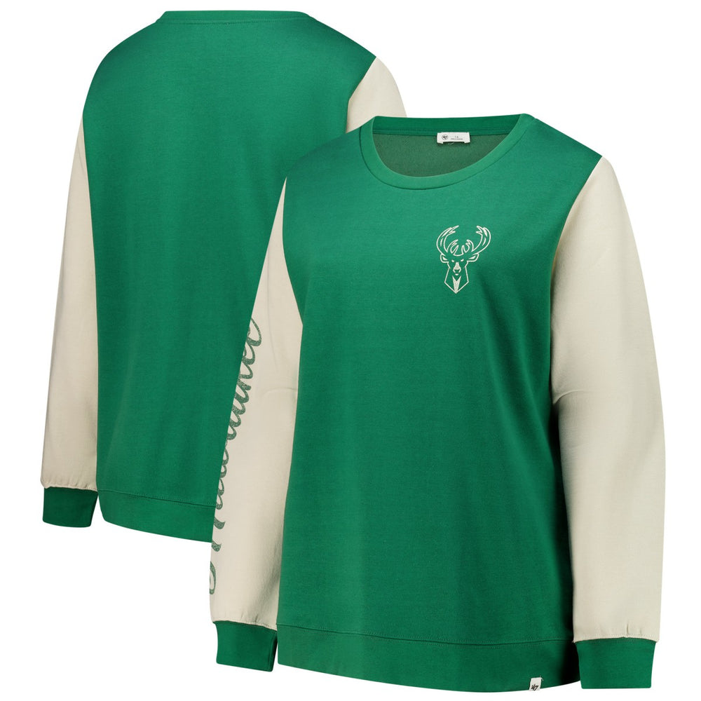 Milwaukee Bucks '47 Women's Plus Size Oversized Rise Andie Pullover Sweatshirt Hunter Green