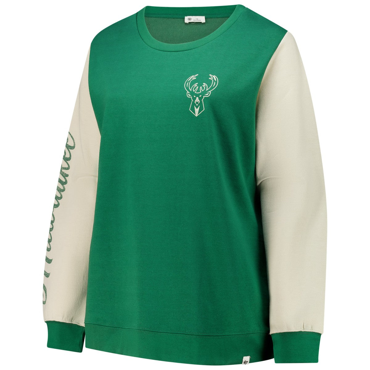 Milwaukee Bucks '47 Women's Plus Size Oversized Rise Andie Pullover Sweatshirt Hunter Green