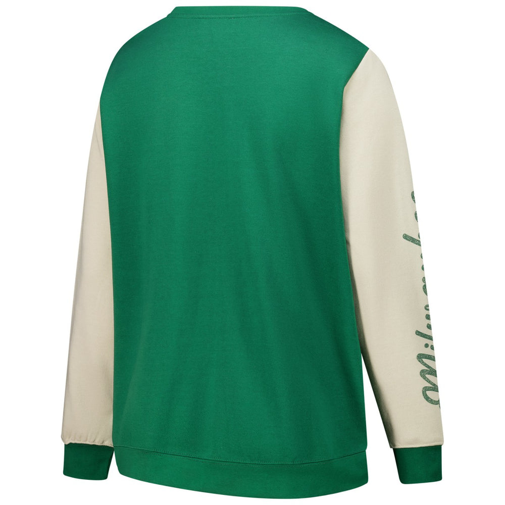 Milwaukee Bucks '47 Women's Plus Size Oversized Rise Andie Pullover Sweatshirt Hunter Green