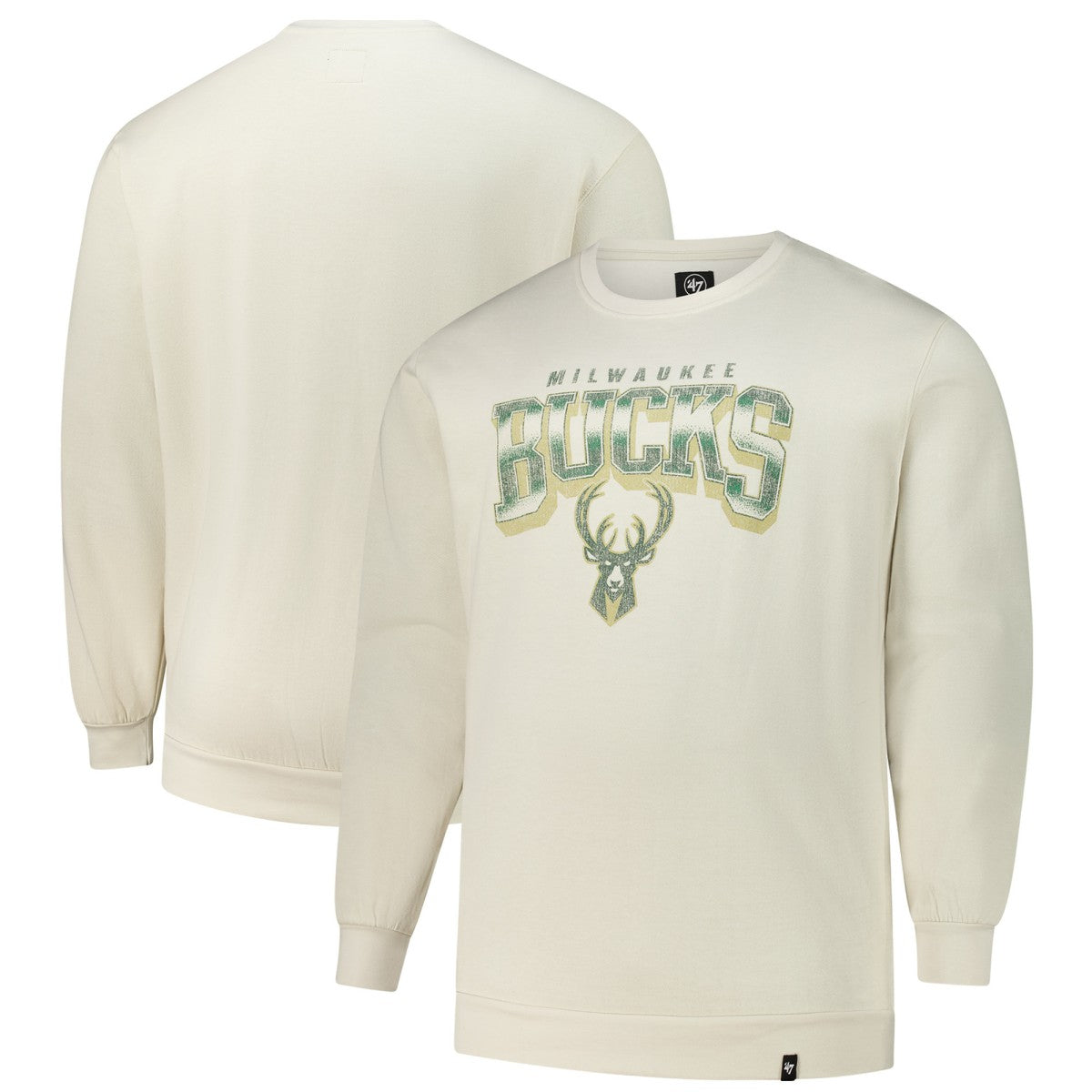 Milwaukee Bucks '47 Big & Tall Spotlight Headline Pullover Sweatshirt Cream
