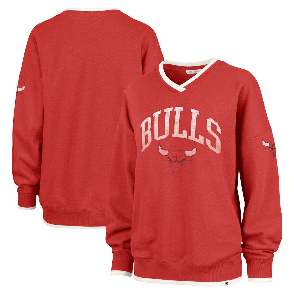 Chicago Bulls '47 Women's Rise Wax Pack Daze '80s Oversize Pullover Sweatshirt Red