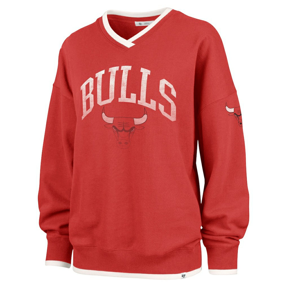 Chicago Bulls '47 Women's Rise Wax Pack Daze '80s Oversize Pullover Sweatshirt Red