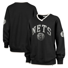 Brooklyn Nets '47 Women's Rise Wax Pack Daze '80s Oversize Pullover Sweatshirt Black