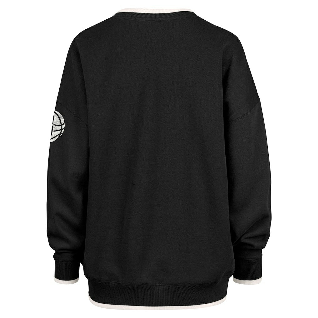 Brooklyn Nets '47 Women's Rise Wax Pack Daze '80s Oversize Pullover Sweatshirt Black