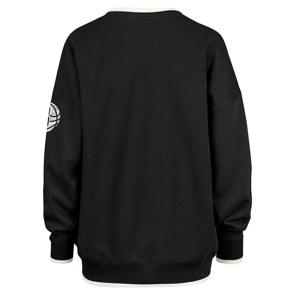Brooklyn Nets '47 Women's Rise Wax Pack Daze '80s Oversize Pullover Sweatshirt Black