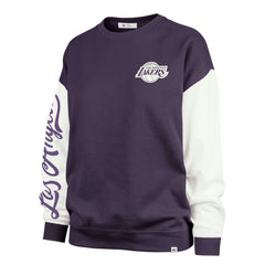Los Angeles Lakers '47 Women's Rise Andie Pullover Sweatshirt Oversized Pullover Sweatshirt Purple