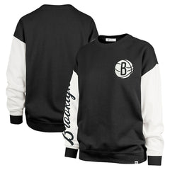 Brooklyn Nets '47 Women's Rise Andie Oversized Pullover Sweatshirt Black