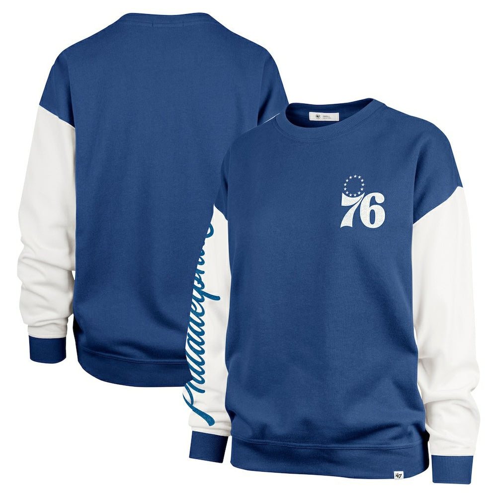 Philadelphia 76ers '47 Women's Rise Andie Oversized Pullover Sweatshirt Royal