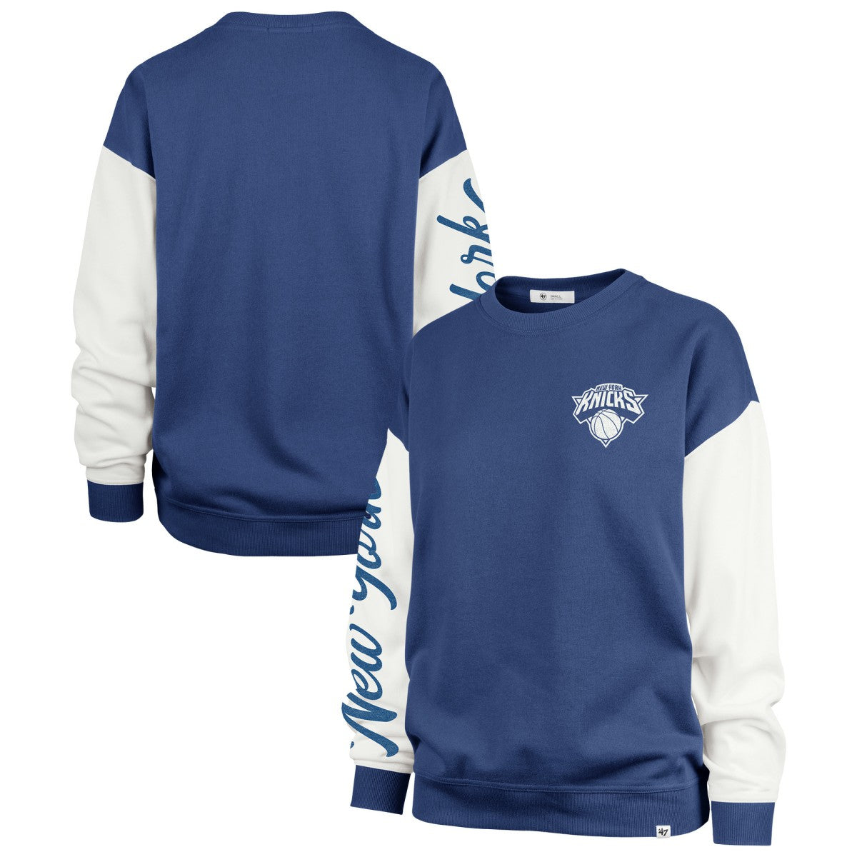 New York Knicks '47 Women's Rise Andie Oversized Pullover Sweatshirt Blue