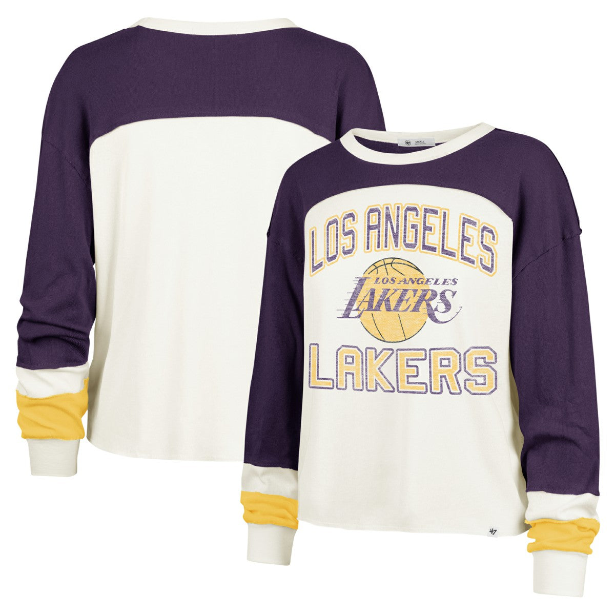 Los Angeles Lakers '47 Women's Curve Raglan Long Sleeve T-Shirt Cream