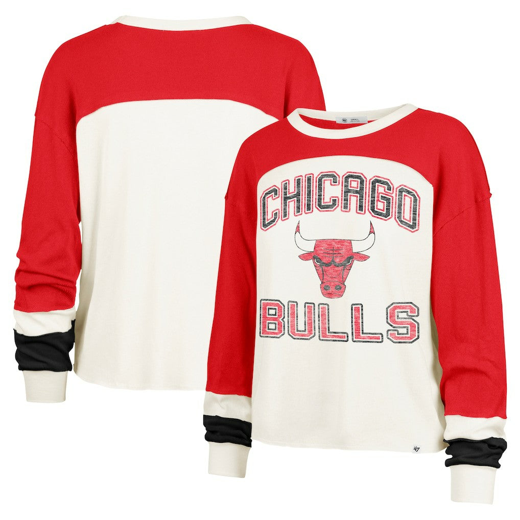 Chicago Bulls '47 Women's Curve Raglan Long Sleeve T-Shirt Cream