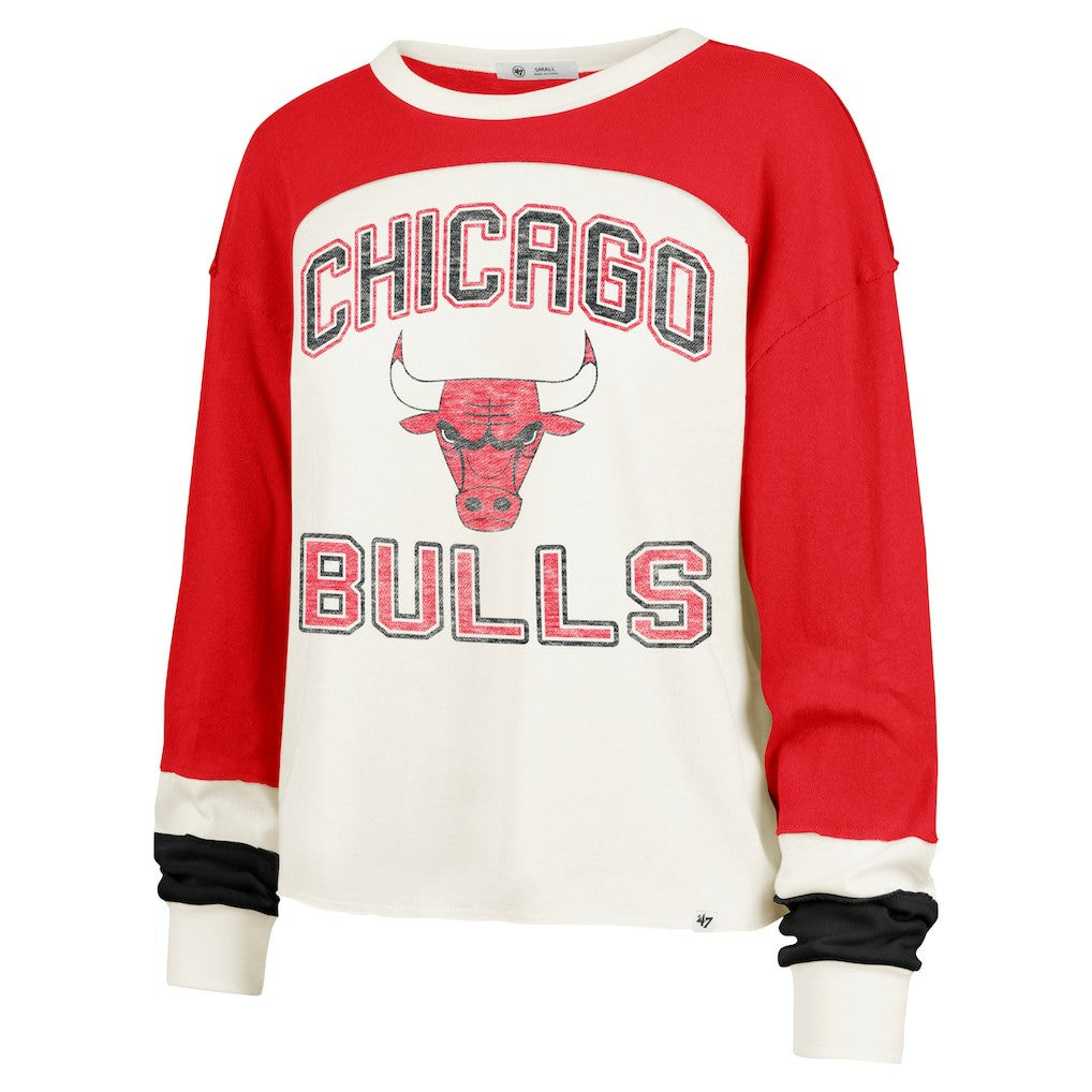 Chicago Bulls '47 Women's Curve Raglan Long Sleeve T-Shirt Cream