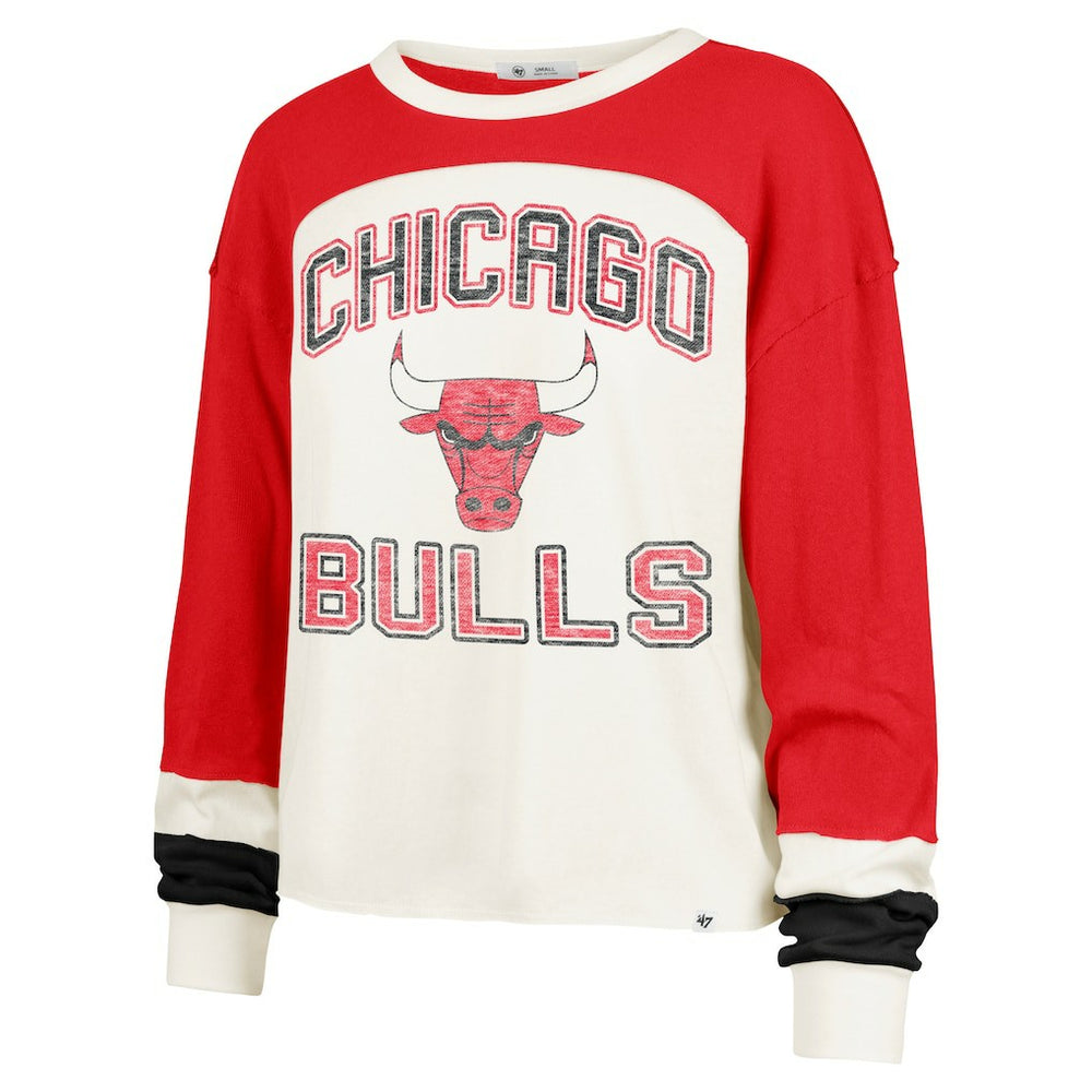 Chicago Bulls '47 Women's Curve Raglan Long Sleeve T-Shirt Cream