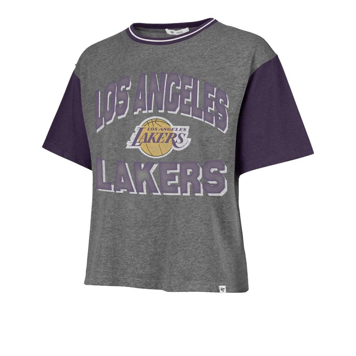 Los Angeles Lakers '47 Women's Rise Clubhouse Ziggy Color Block T-Shirt Gray
