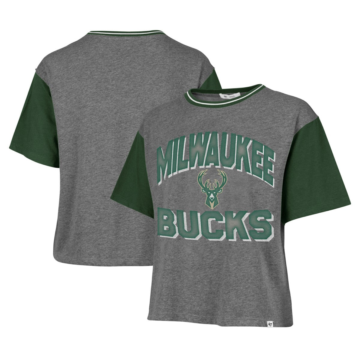 Milwaukee Bucks '47 Women's Rise Clubhouse Ziggy Color Block T-Shirt Gray