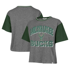 Milwaukee Bucks '47 Women's Rise Clubhouse Ziggy Color Block T-Shirt Gray